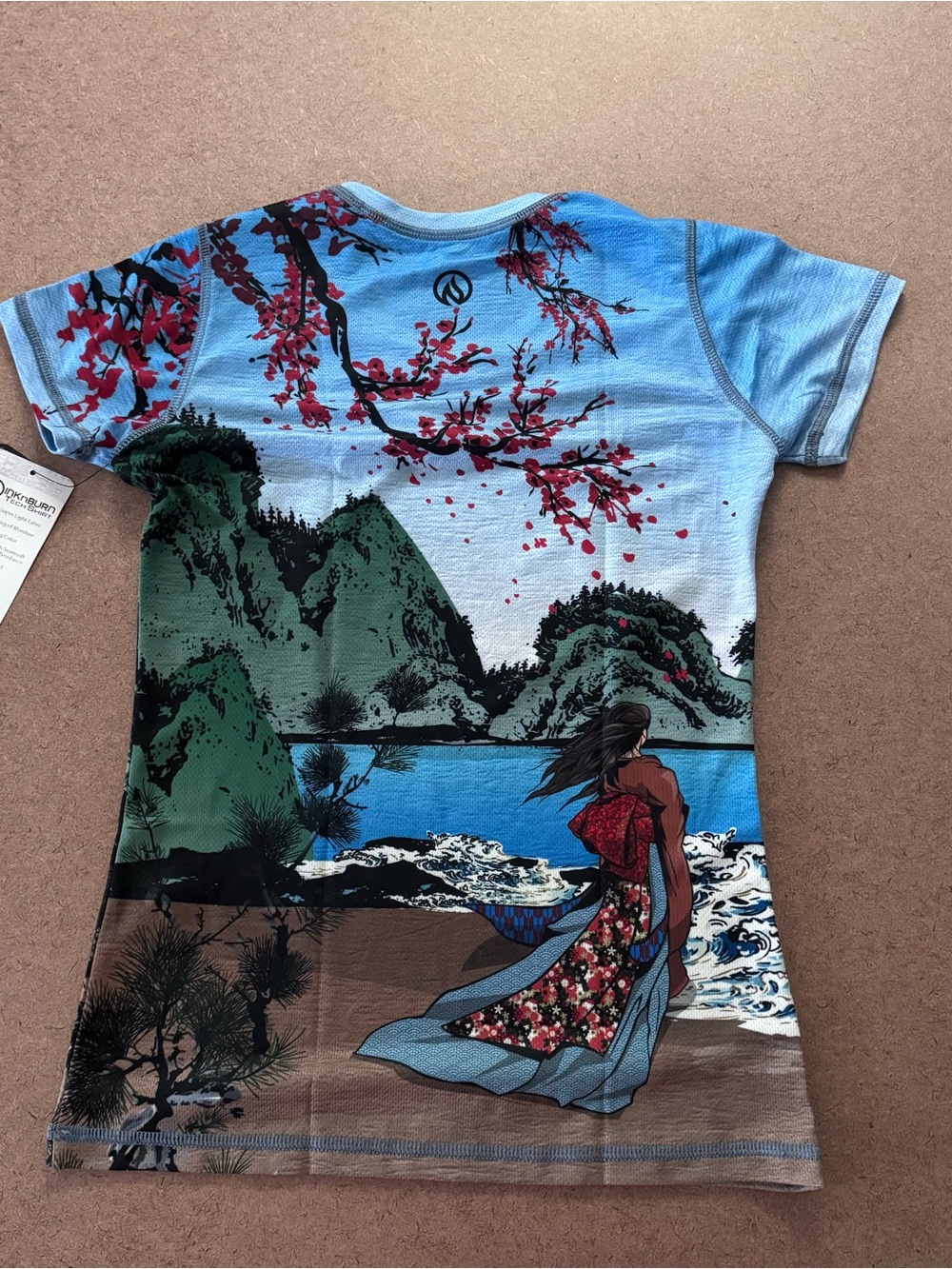 INKnBURN Green and Blue Graphic Tech Tee women XXS - Picture 4 of 6